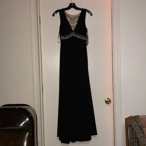 black sequin dress